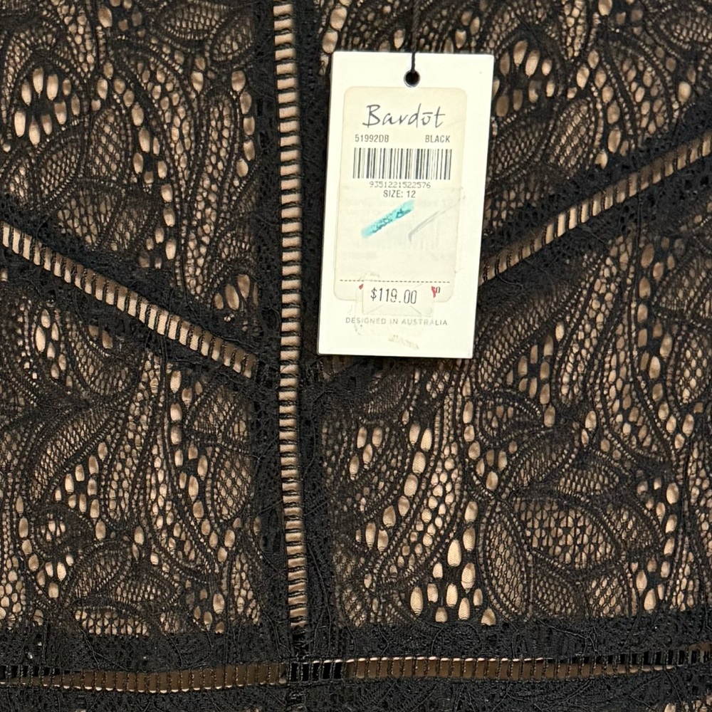 Bardot Black Lace Long Sleeve Dress